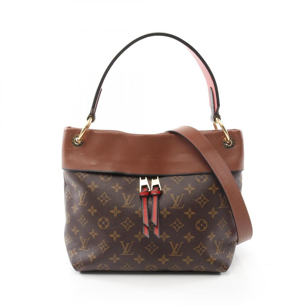 Louis Vuitton Tuileries Besace Shoulder Bag Leather Brown Black